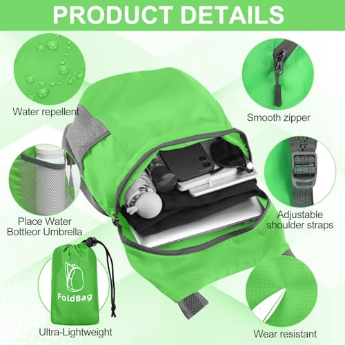 Lightweight Packable Backpack-Foldable Rucksack for Travel Camping,Waterproof Folding Hiking Packs for Men Women