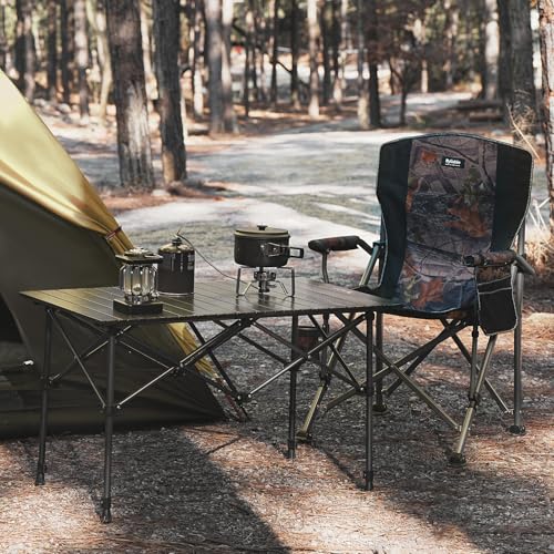 Byliable Camping Table Folding Portable Camp Aluminum Fold Up Lightweight Roll Up Table Adjustable Height with Carry Bag I...