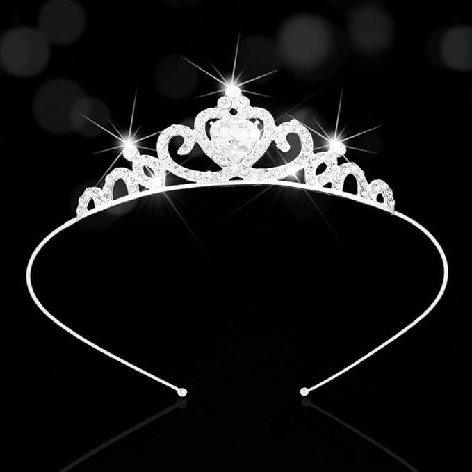 Kilshye Rhinestone Tiara Silver Tiaras and Crowns Crystal Headband for Women (Silver)