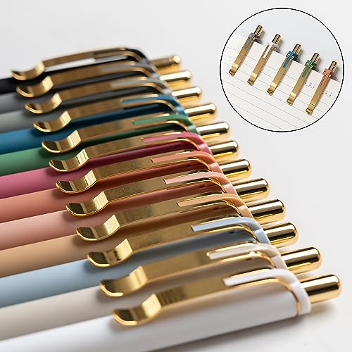 Linbsunne Ballpoint Pens Black Medium Point 1mm Pen with Super Soft Grip Ball Point Pen for Men Women Retractable Pens (go...