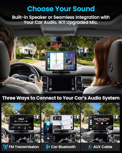 11" Extra Large Wireless Apple CarPlay Screen for Car – Ultra-Slim 0.16 Inch Touchscreen Car Stereo with Android Auto, 4K ...