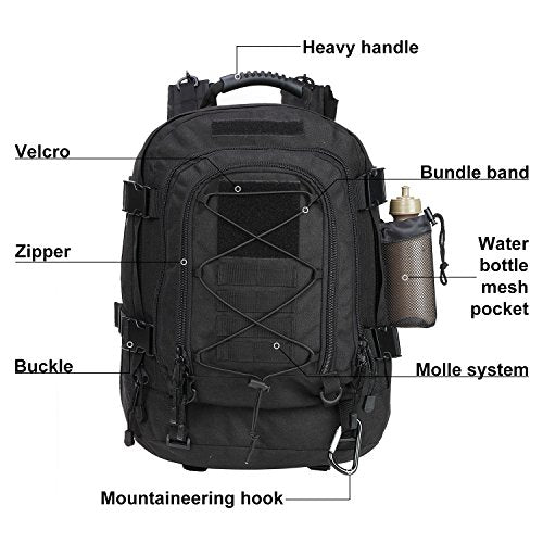ZSearARMY Large Tactical Backpack for Men Military Backpack with DIY System for Travel, Work,Camping,Hunting,Hiking,Sports...