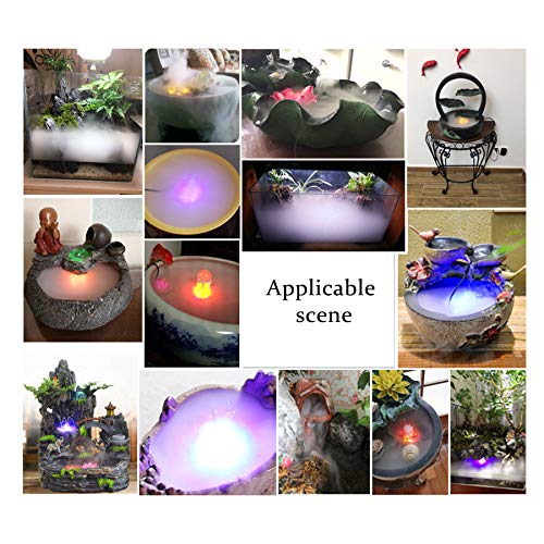 Akeydeco Halloween Party Mist Maker,Ultrasonic Water Pond Fountain Fogger 9 LED Red Yellow and Blue Light Flashes Aluminum...