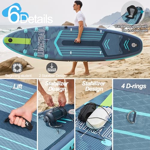 【11'×34"】 Extra Long/Extra Wide Premium Inflatable Stand Up Paddle Board (SUP) – Portable & Lightweight for Yoga, Surfing,...