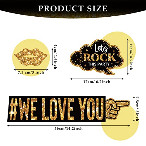 Outus 36 Pcs Birthday Photo Booth Props Kit Happy Birthday Graduation Wedding Party Favors Supplies Bday Party Decor 40th-...
