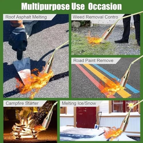 Portable Propane Torch Weed Burner Kit,Propane Flame Thrower with Hose,Electric Weed Burner,Thermal Weeder & BBQ Lighter,F...