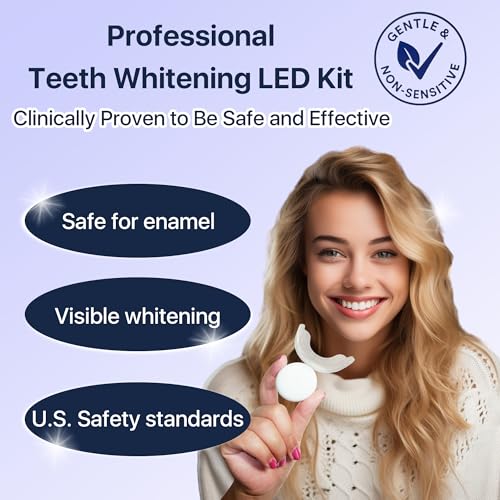 American Teeth Whitening Kit, Teeth Whitening Gel, Pen, Whitening Trays with Light, 25 Uses, Whiten Up to 8 Shades in 1 Week, 2025 Powerful Teeth Whitener
