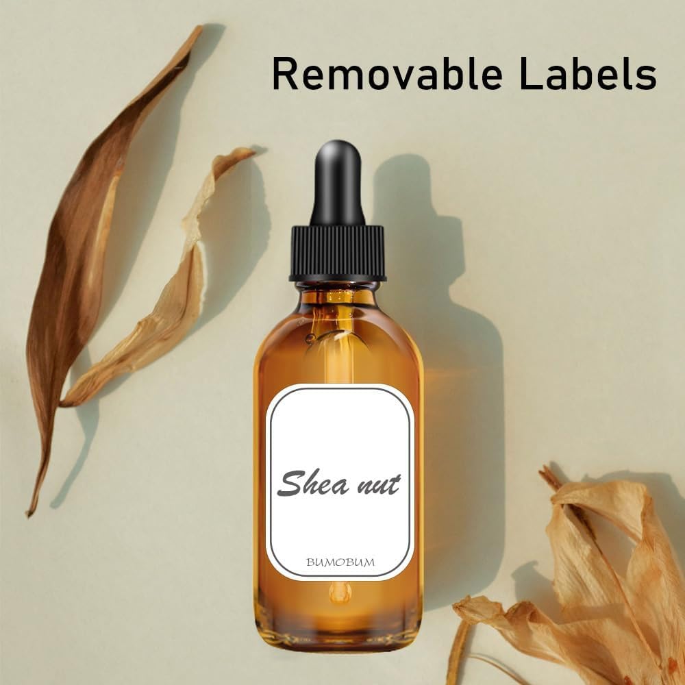 Bumobum Dropper Bottle 2 oz, 2 pack Amber Glass Eye Dropper Bottles with Labels and Funnel, Tincture Bottle with Measured Dropper - Leakproof Essential Oils Bottles for Health, Personal Care & Beauty