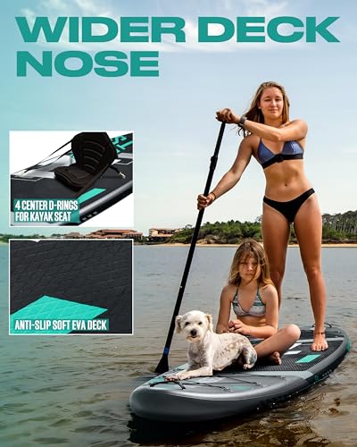 Skatinger Sports & Octopus｜11'6"x35" & 11'x34 Super Wide Inflatable Stand Up Paddle Boards, All Accessories2, 100L Backpac...