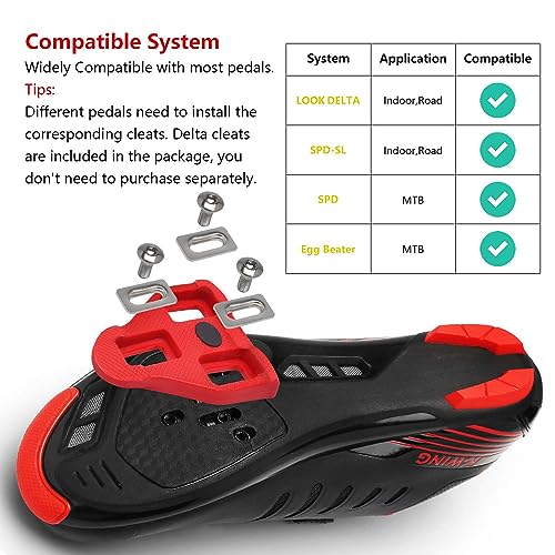 Unisex Cycling Shoes Compatible with pelaton Indoor Road Bike Shoes Mountain Bike Shoes for Men and Women Delta Cleats Cli...