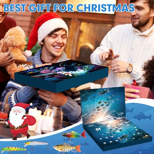 Fishing Advent Calendar - 24-Day Christmas Countdown with Lures & Tackle Set, Gift Ideal for Dad, Fishermen, and Teen Boys