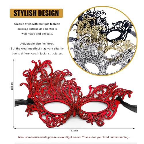 MYMENU Masquerade Masks for Women Lace Halloween Venetian Carnival Mask for Costume Cosplay Mardi Gras Party Ball