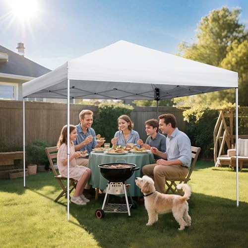 LEMY 10 x 10 Pop Up Canopy, Portable Commercial Party Instant Heavy Duty Canopy Tent, 300D Waterproof Adjustable Canopy w/...