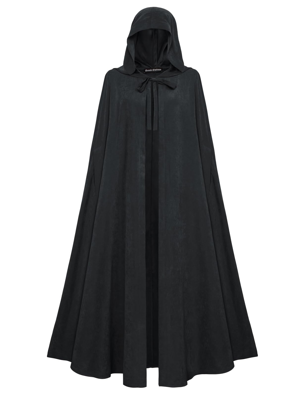 Scarlet Darkness Women Renaissance Hooded Cape Medieval Cloak Hobbit Halloween Costume Black
