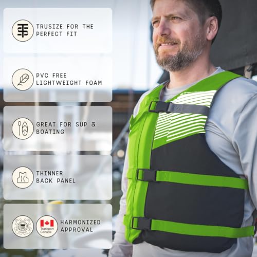 Stohlquist Universal Fit Adult Life Jacket PFD (4 Pack) Coast Guard Approved, for Men and Women 90+ lbs, Lightweight Neopr...