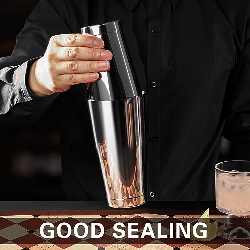 WOTOR Boston Cocktail Shaker Set, 18 oz & 28 oz Stainless Steel Weighted Shaker Tins, Metal Martini Shaker Drink Mixer for...