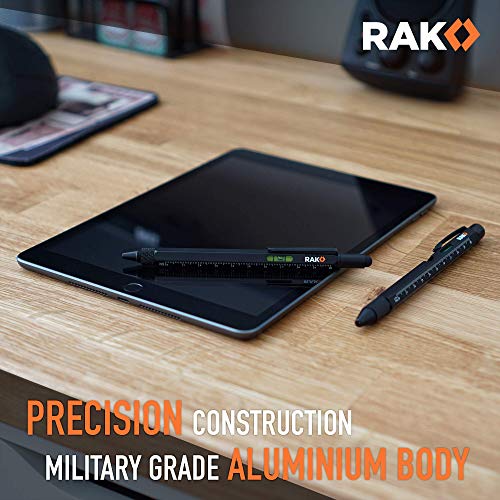 RAK Multitool Pen - Multi-Tool Pens, LED Light, Flathead, Phillips Screwdrivers, Level, Ruler, Bottle Opener, and Stylus. ...