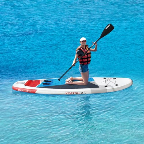 Inflatable Stand Up Paddle Board, Blow Up Paddleboard w/Pump & Carry Bag, Inflatable Windsurfing Board, Non-Slip EVA Deck,...