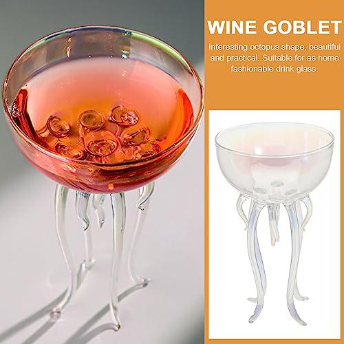 Creative Cocktail Goblet Unique Jellyfish Shape Wine Cup Pub Use Transparent Wine Glasses Parties Weddings Home Bars