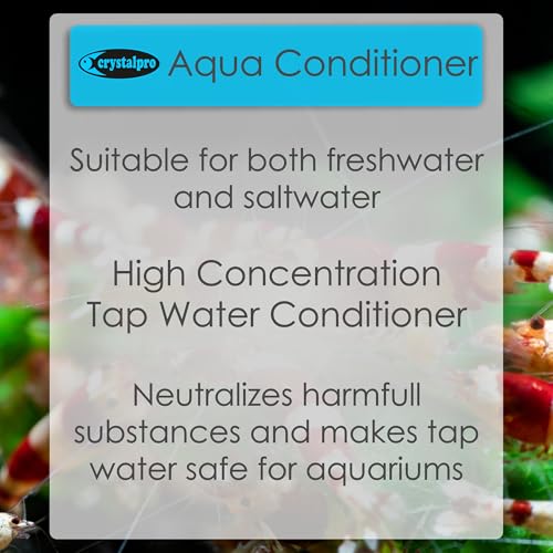 Crystalpro Aqua Conditioner - Treats 5000 Gallons - Aquarium Water Conditioner - Neutralizes Chlorine and Ammonia 16.9 Oz
