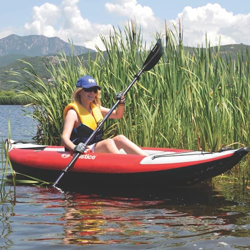 SOLSTICE Inflatable Kayak Boat – Durable, Portable & Adventure-Ready, Heavy Duty PVC – Adjustable Bucket Seat, Bungee Stor...