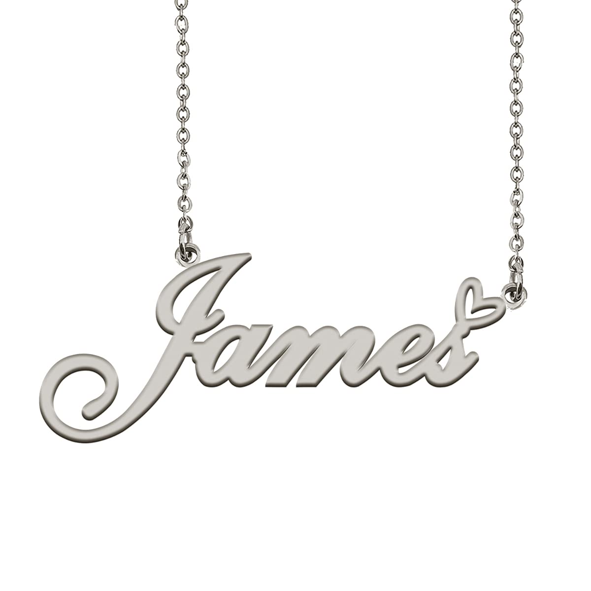 HUAN XUN Initial Name Necklaces Silver for Women James Necklace Heart Pendant Jewelry for Christmas