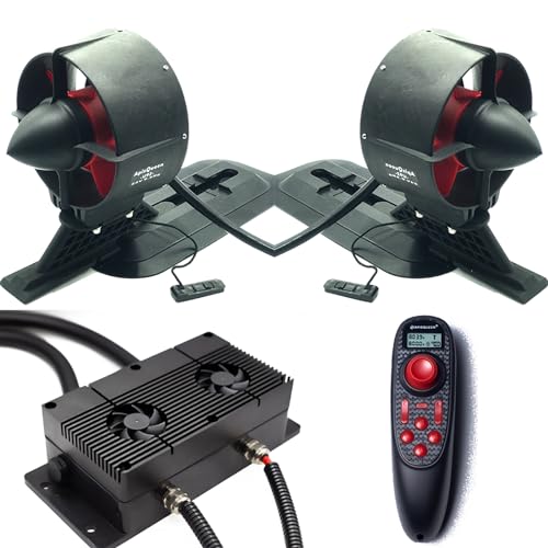 ApisQueen New 12V Underwater Thruster U92 Set With Cooling Fan,RC and ESC,47.2LBS Thrust Brushless Motor,for Kayaks,Inflat...