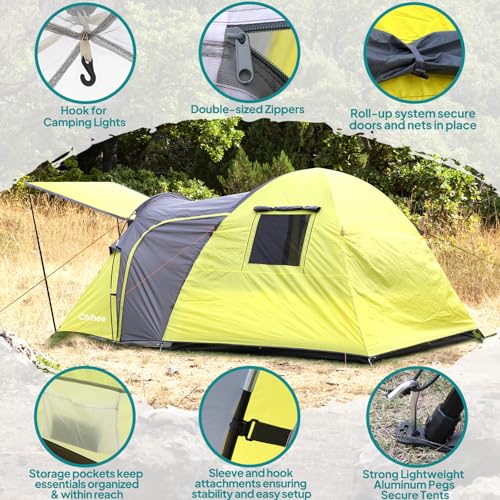 Chihee Camping Tent 3 Person Double Layered Dome Tents Large Capacity 4 Seasons Travelling Backpacking Beach Outdoor Shelt...