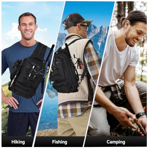 FUNANASUN 117Pcs Fishing Backpack with Tackle Boxes, Waterproof Fishing Tool Kit with Pliers, Fish Hook Remover, Lip Gripp...