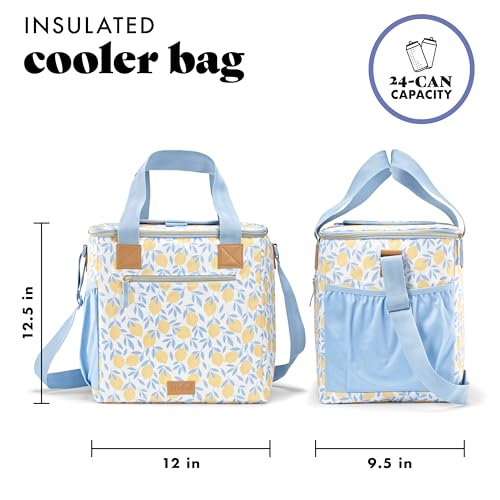 Fit & Fresh, 24-Can Soft Cooler Bag Insulated Leak-Resistant, Portable Soft Cooler, Large Cooler, Soft Sided Cooler Bag, T...