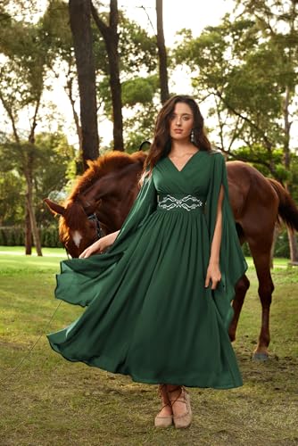Scarlet Darkness Women's Renaissance Costume Wrap V Neck Medieval Dress Split Bell Sleeve Embroidery Fairy Dresses