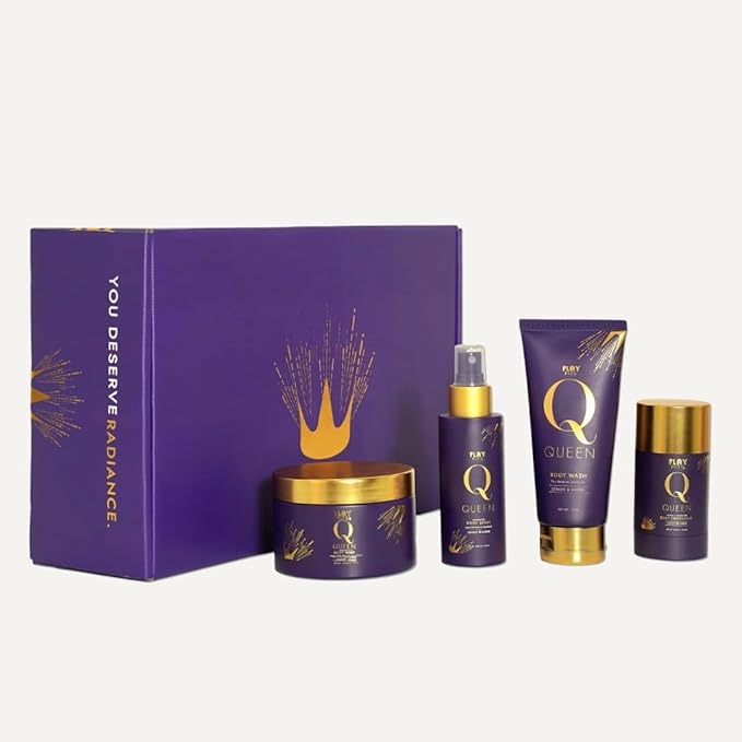 PLAY PITS - Queen Collection Gift Set - Natural Ingredients - Cruelty Free - Made in the USA - 4 Piece Set