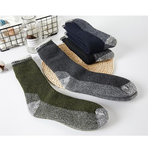 Merino Wool Hiking Socks Thermal Warm Crew Winter Boot Sock for Men & Women, Thick Outdoor Trekking Wool Socks, 1 Pair