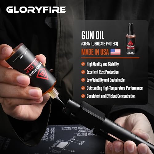 GLORYFIRE Elite Gun Cleaning Kit, Handgun Shotgun Pistol Universal Cleaning Kit with All Brass High-end Brushes, Jags, Rei...