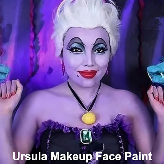 MEICOLY Dark Purple Face Body Paint Stick for Bruise Makeup,Purple Face Paint for Halloween SFX Ursula Cosplay Makeup,Waterproof Purple Eye Black Stick for Baseball Softball Football Lacrosse