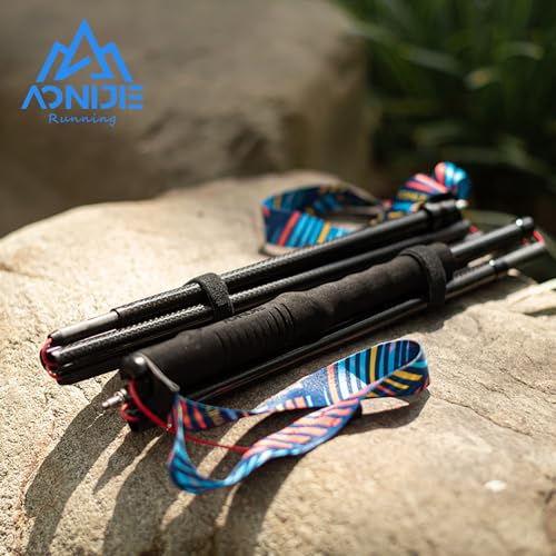 Carbon Fiber Trekking Poles with EVA Grip Lightweight Folding Walking SticksDrawstring Fixed for Hiking Running Mountainee...