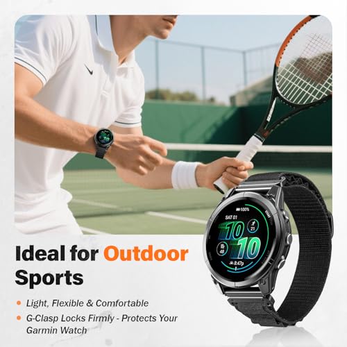 Alpine Loop Nylon Watch Band Compatible with Garmin Fenix 5X / 6X / 7X / 8 51mm, Quickfit 26mm Rugged Watch Bands for Garm...