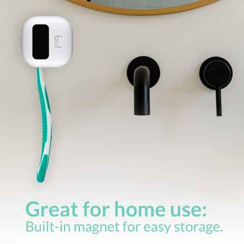 Bril UV-C Toothbrush Cleaner, Portable Brush Cover, Holder, and Travel Case for Any Size Toothbrush, White, Black, Navy (3 Pack)