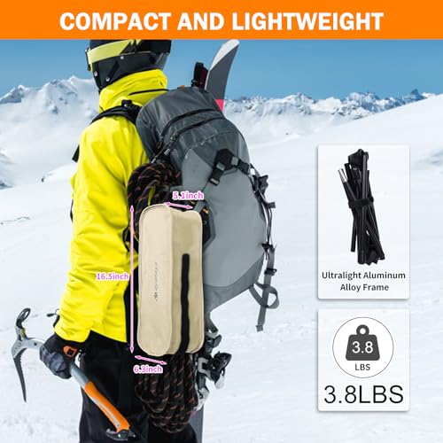 ayamaya Ultralight Chair + Backpack Cooler, High Back Aluminum Widen Frame Structure Folding Chair wigh Side Pocket, Blue ...