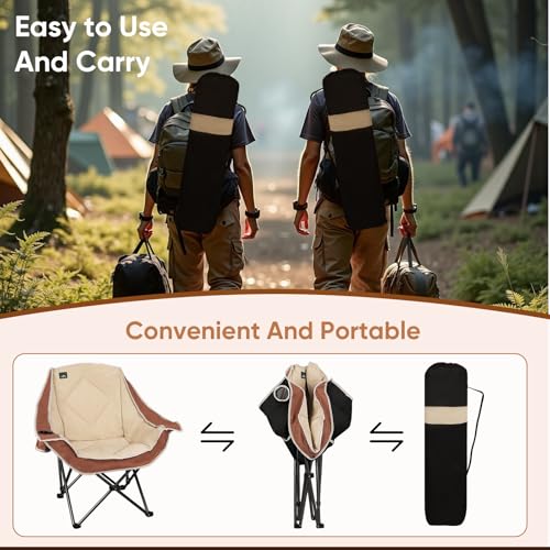 Northroad 2 Pack Oversized Camping Chair,Outdoor Padded Folding Lawn Chair w/Cup Holder,Carry Bag for Beach, Hiking, and P...