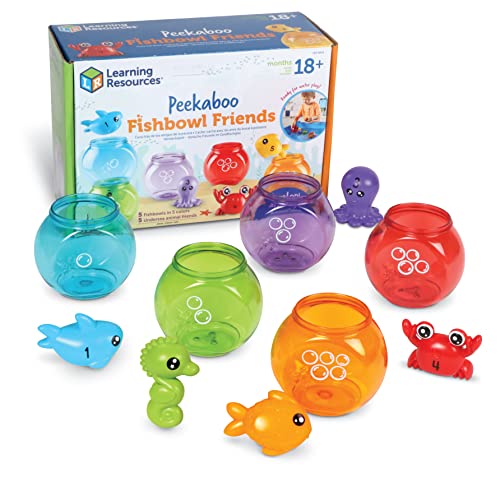 Learning Resources Peekaboo Fishbowl Friends - Counting and Fine Motor Skills, Water and Bathtub Toys, Toddler Games, Pres...
