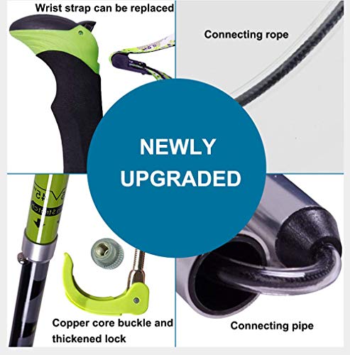 Hiking Poles 7001 Super-Hard Aluminum, Carbon Fiber Trekking Poles Lightweight Collapsible Folding Walking Sticks Included...