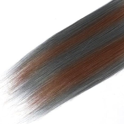Giginger Bundles Human Hair P4/GREY 16 18 20 inch Straight Wave Human Hair Bundles Highlight Chocolate Grey Unprocessed Quick Weave Soft Sewn In Hair Extensions for Black Women