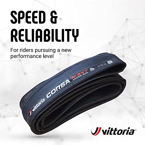 Vittoria Corsa N.EXT G2.0 Road Bike Tires for Training and Competition (34-622 Foldable, Black)