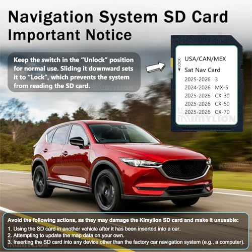 Upgraded Navigation SD Card - KR9D66EZ1B, GPS SD Map Card Compatible with 2025-2026 CX-50/3 / CX-30 / CX-70, 2024-2026 MX-...