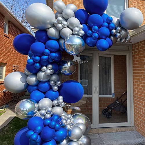 FOTIOMRG 110pcs Royal Blue Balloon Garland Arch Kit, 18 12 10 5 inch Royal Blue Latex Balloons Different Sizes Pack for Bi...