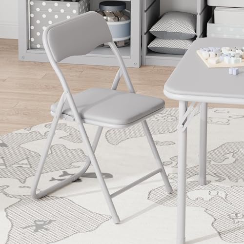 CuisinSmart Folding Card Table and Chair Set of 3, Portable Square Card Table with 2 Padded Chairs, Foldable Chairs and Ta...