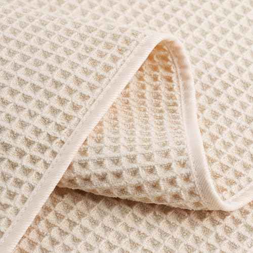 POLYTE Microfiber Lint Free Washcloth Face Towel, 13 x 13 in, 4 Pack (Waffle Weave)