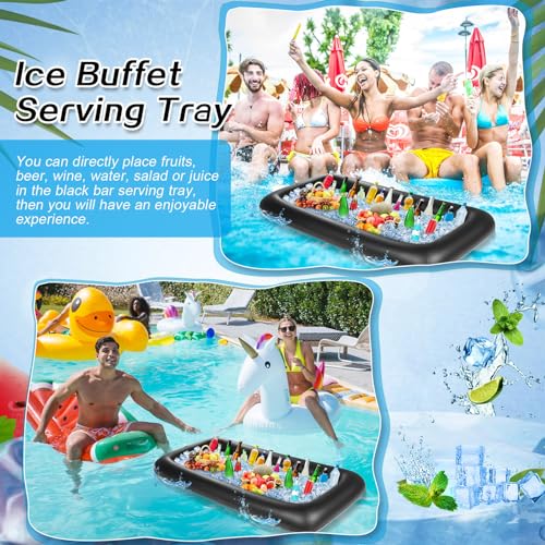 Leitee Inflatable Serving Bar with Drain Plug 52 x 24 x 5'' Inflatable Ice Serving Buffet Bar for Party Food Cooler Buffet...