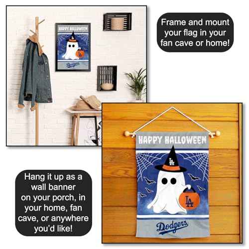 Los Angeles Dodgers Happy Halloween Double Sided Garden Flag